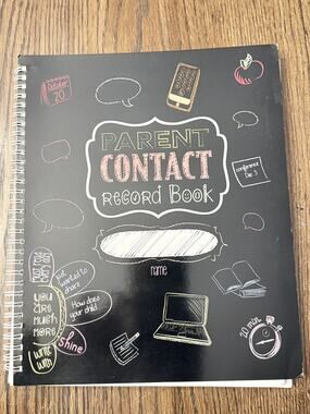 Parent Contact Record Book Chalkboard Style for Teacher Organization NEW!